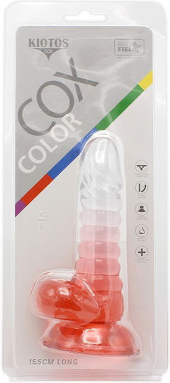 Kiotos Realistisches Dildo mit Hoden und Saugnapf Rot 15,5cm