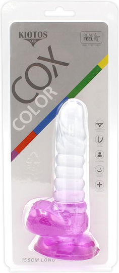 Kiotos Ρεαλιστικό Dildo με Όρχεις και Βεντούζα Μωβ 15.5cm