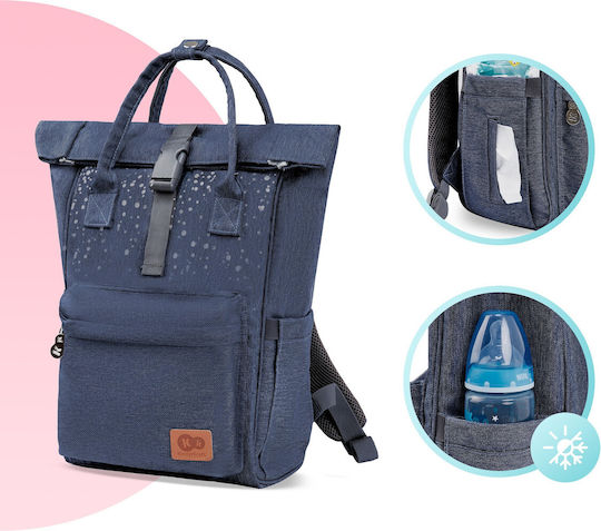 Kinderkraft Τσάντα Καροτσιού Μπλε Moonpack Confetti Denim