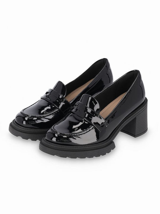 Piccadilly Anatomic Patent Leather Black Medium Heels