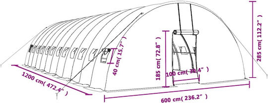 vidaXL 3188120 Seră Casa cu Cadru Metalic 12x6x2.85m