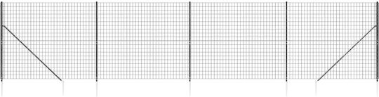 vidaXL Wire Fencing Galvanized with PVC Coating Set Gray 1.6x10m