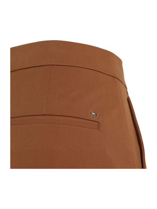 Women's Fabric Trousers Slim Fit Brown