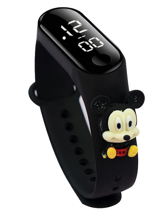 Kids Digital Watch with Rubber/Plastic Strap Black