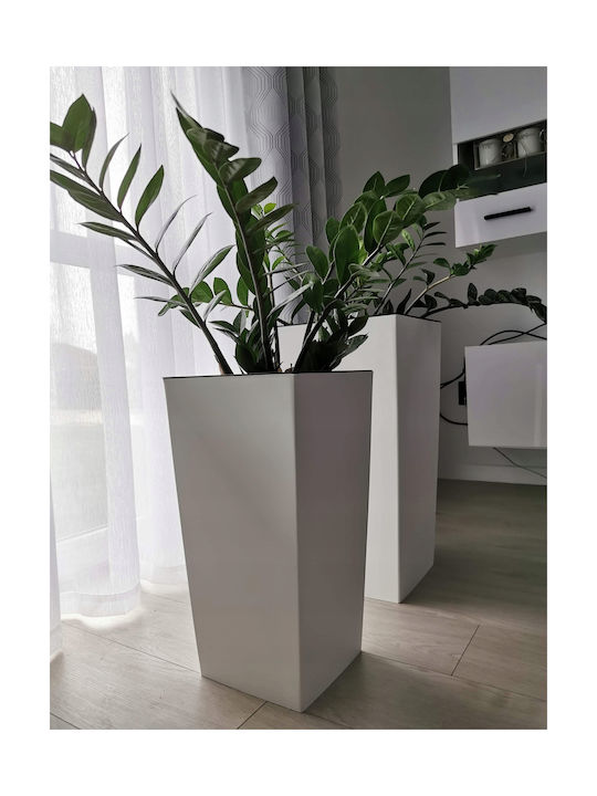 Prosperplast Urbi High Γλάστρα Πλαστική Λευκή 14x14x26.5εκ.