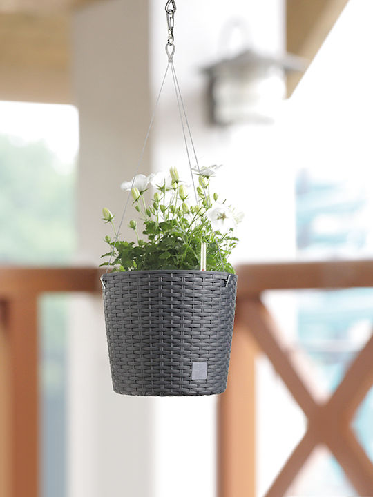 Prosperplast Rato W DRTW260 Κρεμαστό Κασπώ Rattan Γκρι 25.6x25.6x21.9εκ.