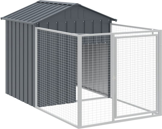 vidaXL Dog House Large Metallic Outdoor Gray 117x200x123cm