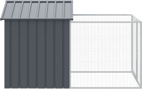 vidaXL Dog House Large Metallic Outdoor Gray 117x200x123cm