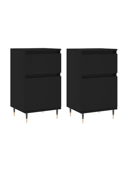 Cabinets Floor Black 2pcs 40x35x70cm