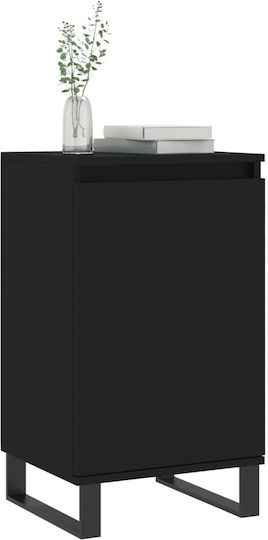 Living Room Cabinet Made of Wood and Metal Black 40x35x70cm