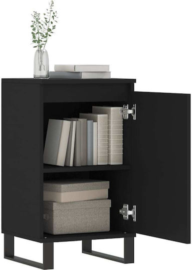 Living Room Cabinet Made of Wood and Metal Black 40x35x70cm