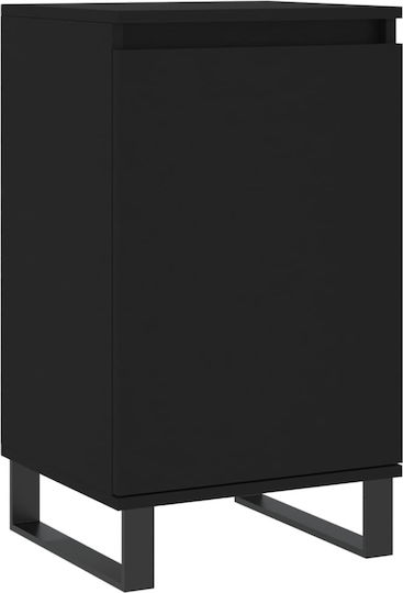 Living Room Cabinet Made of Wood and Metal Black 40x35x70cm