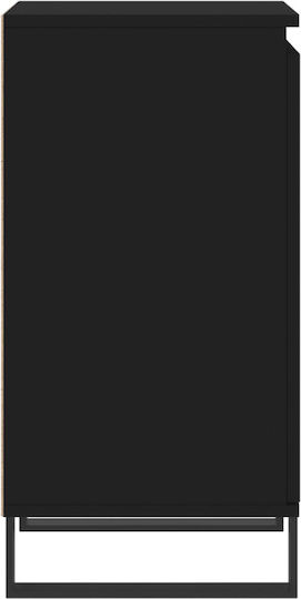 Living Room Cabinet Made of Wood and Metal Black 40x35x70cm