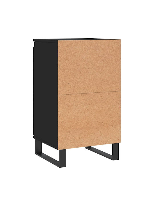 Wohnzimmer Schrank aus Holz und Metall Schwarz 40x35x70cm