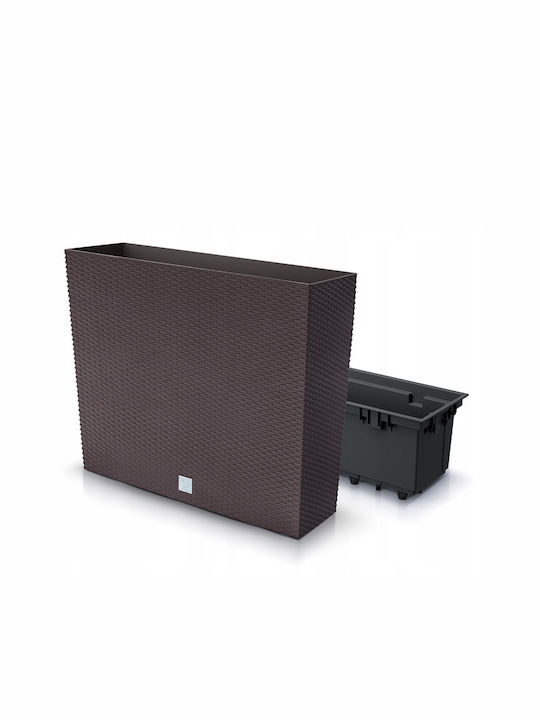 Prosperplast Rato Case T Planter Rattan Brown with Stand 58x18x49.8cm.