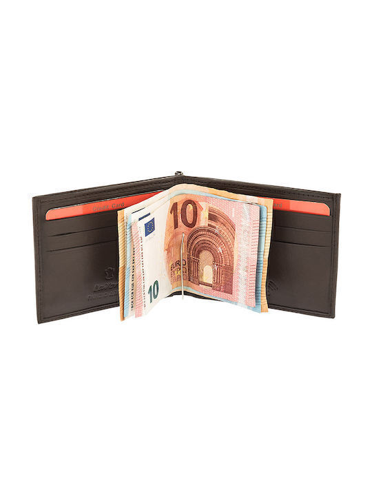 Δερμάτινο Ανδρικό Πορτοφόλι Καρτών με RFID Καφέ Σκούρο