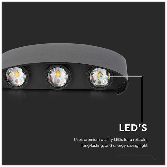 V-TAC Spot de exterior montat pe perete LED IP65 5W cu Alb Natural Lumină Dublu Fascicul 17x4x8εκ.
