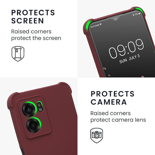 KWmobile Matte Back Cover Silicon cu Curea Bordeaux Violet (Realme Narzo 50 5G)