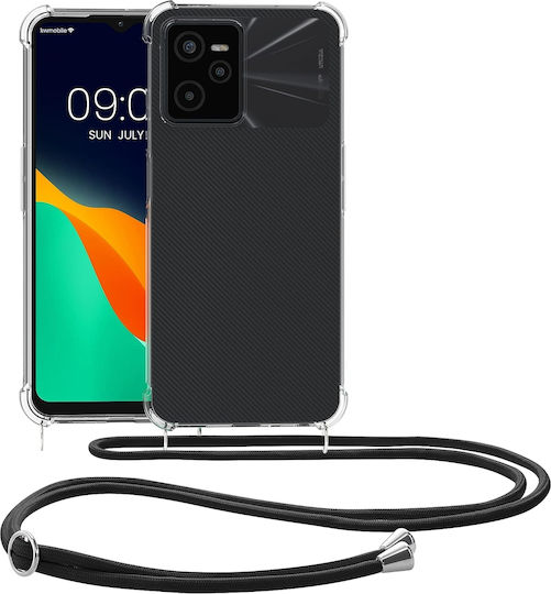 KWmobile Back Cover Silicone with Strap Transparent / Black (Realme Narzo 50A Prime)