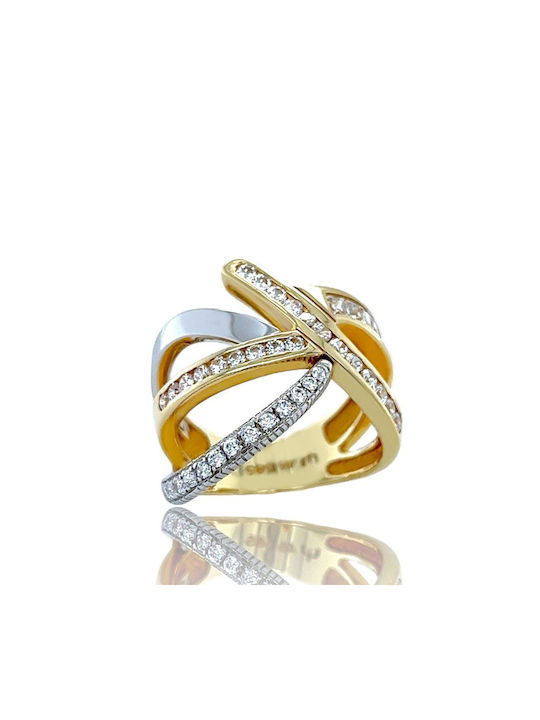 Xryseio Damen Ring mit Zirkonia aus Weißgold 14K