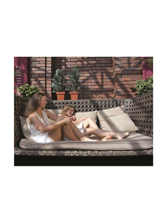 Prosperplast Lofly Квадратна Ниска Саксия За Цветя Пластмасова Сива 28.9x28.9x27.1см