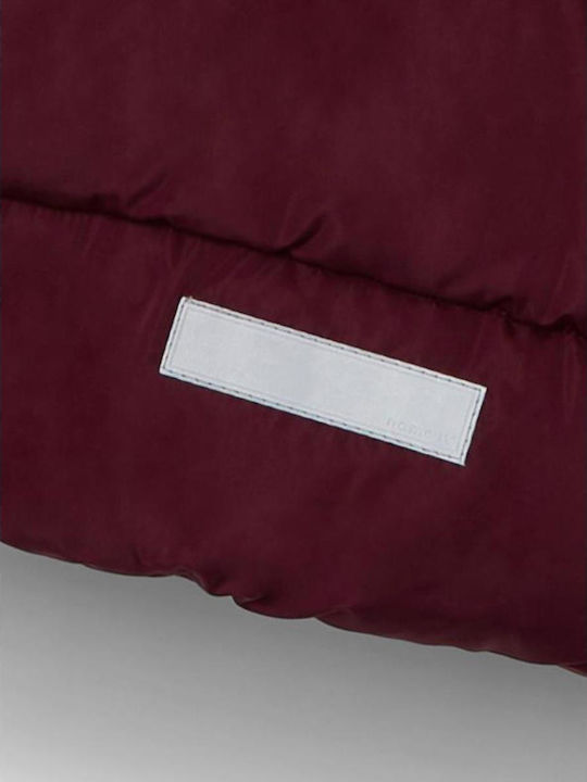 Kinder Freizeitjacke Kurz mit Kapuze Burgundisch