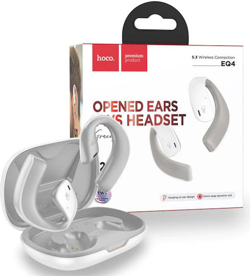 Hoco EQ4 In-ear Bluetooth Handsfree Ακουστικά με Θήκη Φόρτισης Λευκά