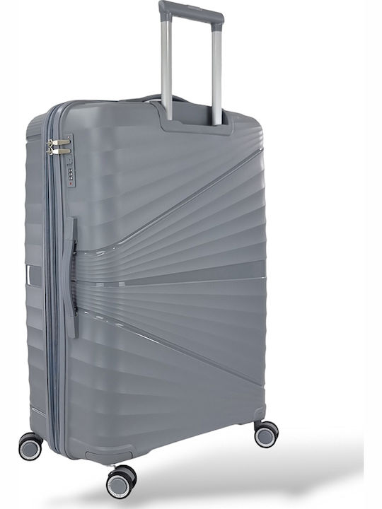 Playbags Großer Hartreisekoffer Grau mit 4 Rädern Höhe 75cm