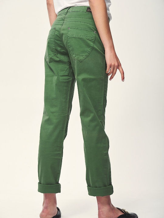 Edward Jeans Women's Fabric Trousers Green