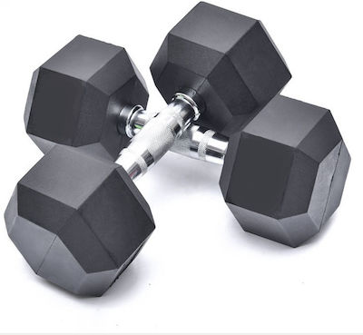 Rubber Hexagon Dumbbell 1 x 15kg