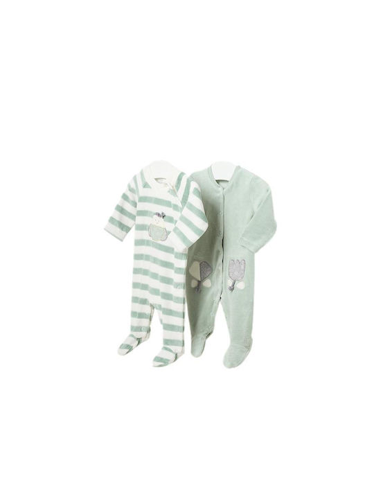 Mayoral Baby Bodysuit Set Long-Sleeved Velvet Multicolour