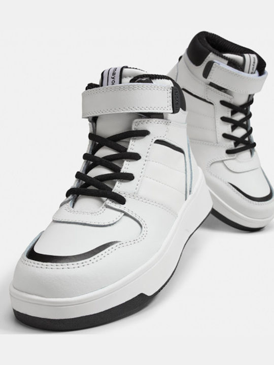 Παιδικά Sneakers High με Σκρατς Λευκά