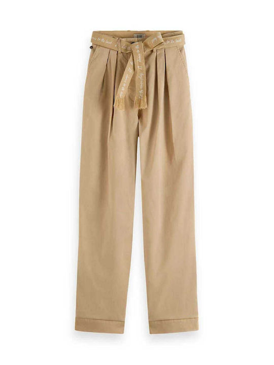 Scotch & Soda Women's Fabric Trousers Sand