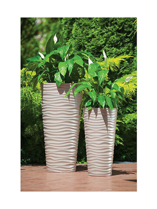 Form Plastic Sahara Dunes Slim Γλάστρα Πλαστική Λευκή 39.5x39.5x79.5εκ.