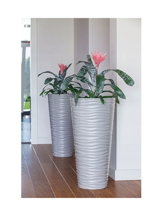 Form Plastic Sahara Dunes Slim Γλάστρα Πλαστική Λευκή 39.5x39.5x79.5εκ.