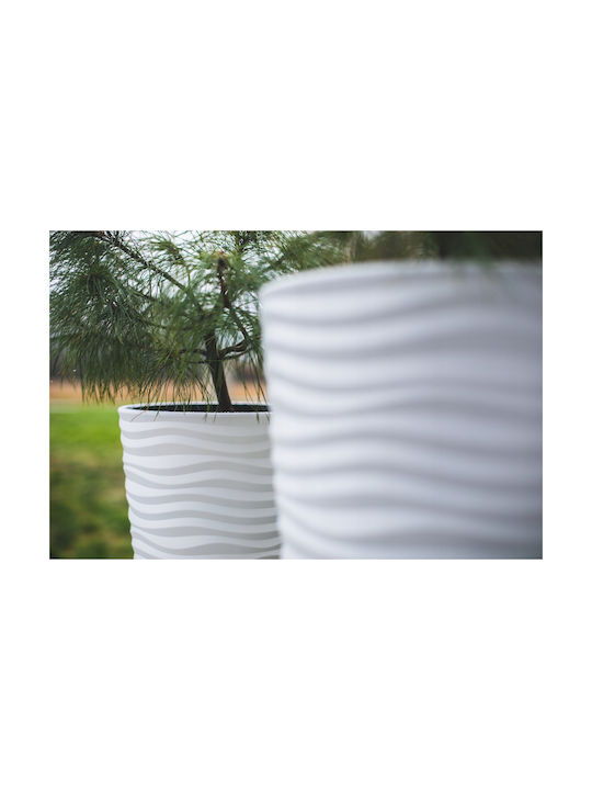 Form Plastic Sahara Dunes Slim Γλάστρα Πλαστική Λευκή 39.5x39.5x79.5εκ.