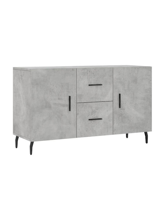 Wooden & Metallic Buffet with Drawers Gray L100xW36xH60cm