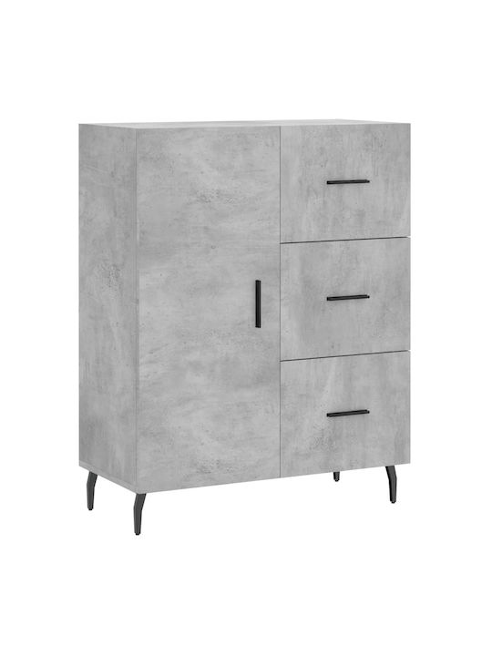 Wooden & Metallic Buffet with Drawers Gray L69.5xW34xH90cm