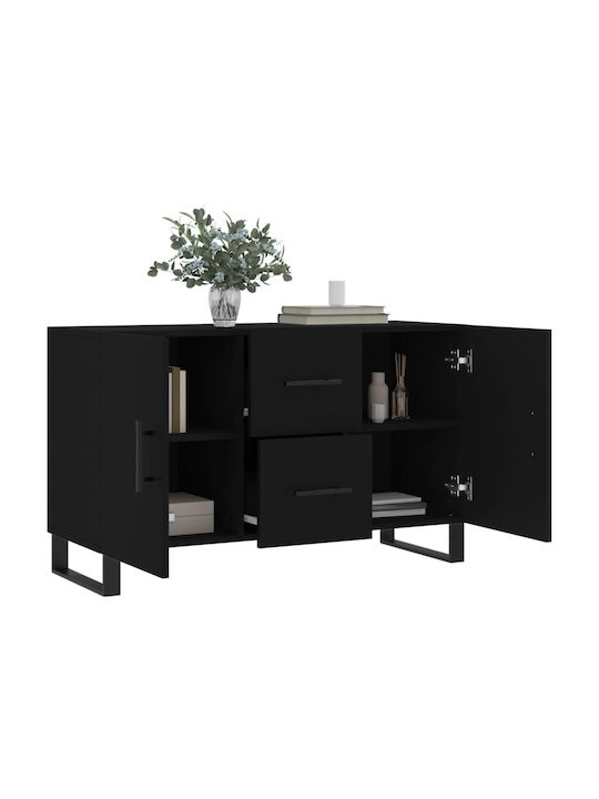 Bufet cu Sertare Negru 100x36x60cm