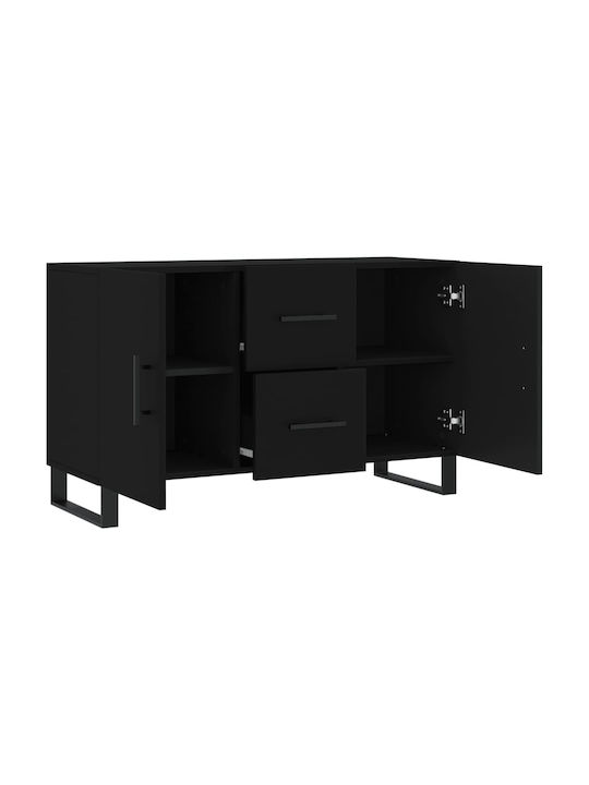 Bufet cu Sertare Negru 100x36x60cm