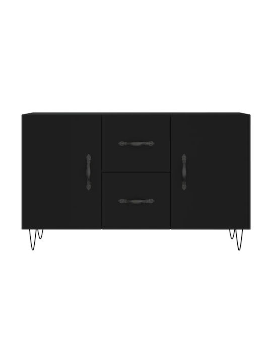 Wooden Buffet with Drawers Black L100xW36xH60cm