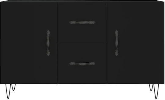 Wooden Buffet with Drawers Black L100xW36xH60cm