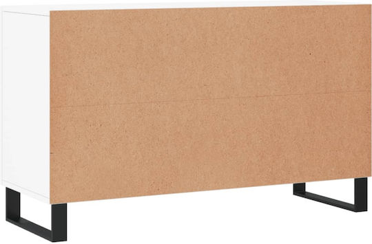 Μπουφές Ξύλινος με Συρτάρια Λευκός 100x36x60cm
