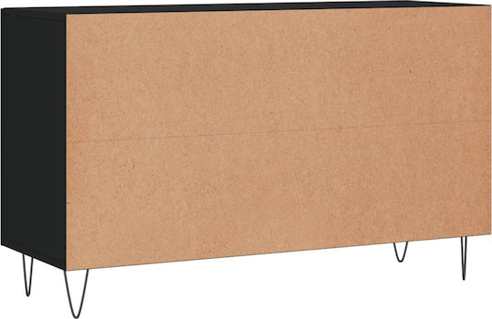 Wooden Buffet with Drawers Black L100xW36xH60cm