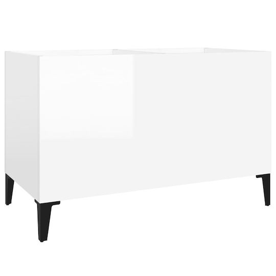 vidaXL Glossy Hi-Fi Furniture White 38x74.5x48cm