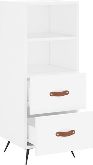 Sertar De Birou Din Lemn Alb 34.5x34x90cm