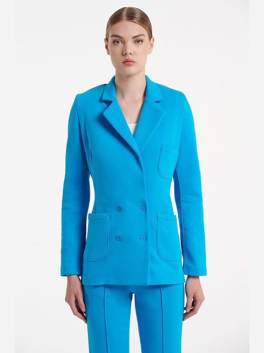 SugarFree Long Women's Blazer Light Blue