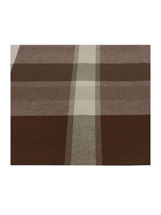 Le Blanc Καρό Cotton & Polyester Checkered Tablecloth Brown-Beige 140x140cm