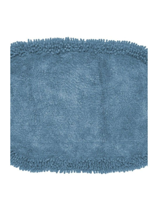 Viopros Bath Mat Cotton Oval Ρέμι 658269 Turquoise 45x75cm