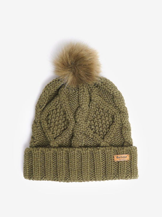 Barbour Unisex Set with Beanie Knitted in Khaki color